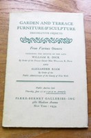 Garden and Terrace Furniture and Sculpture, Decorative Objects: Public Auction Sale Thursday, June 17, 1954.
